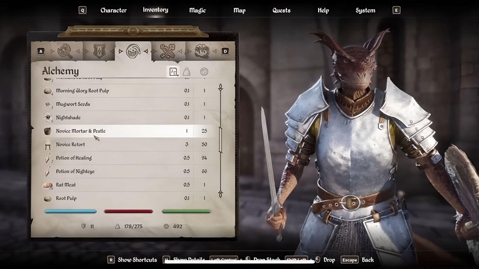 The Alchemy Skill tab in Oblivion Remastered (Image via Bethesda Game Studios, Virtuos || YouTube/@Game