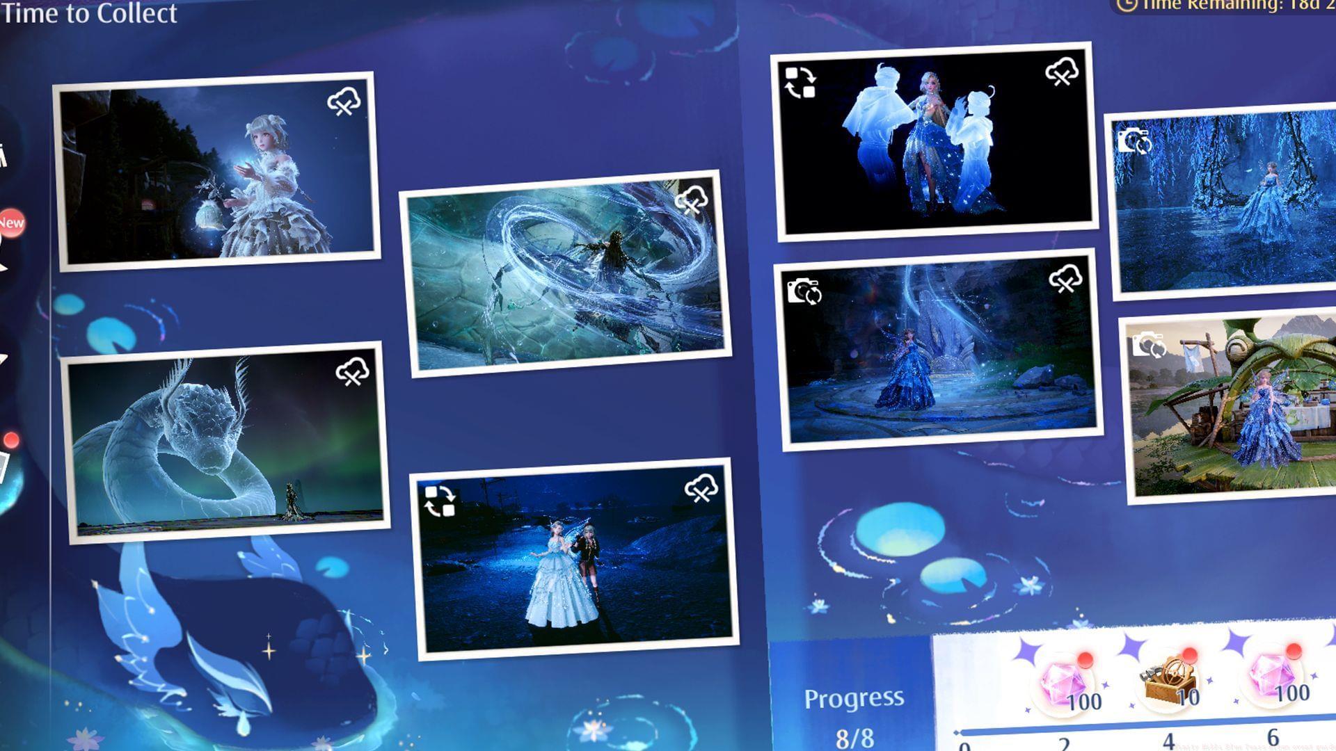 Guide on collecting all eight photos for the Blue Tears Album event (Image via Sportskeeda Gaming/Infold Games)