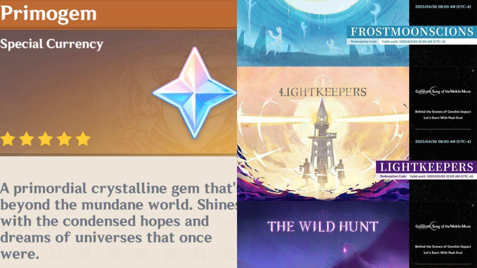 New redeem codes for Nod-Krai promotion in Genshin Impact