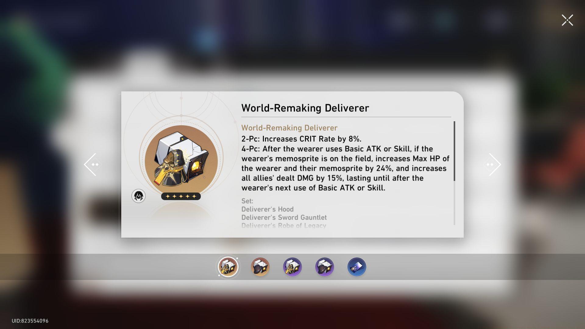 World-Remaking Deliverer set and its effects in Honkai Star Rail (Image via Sportskeeda Gaming || HoYoverse)