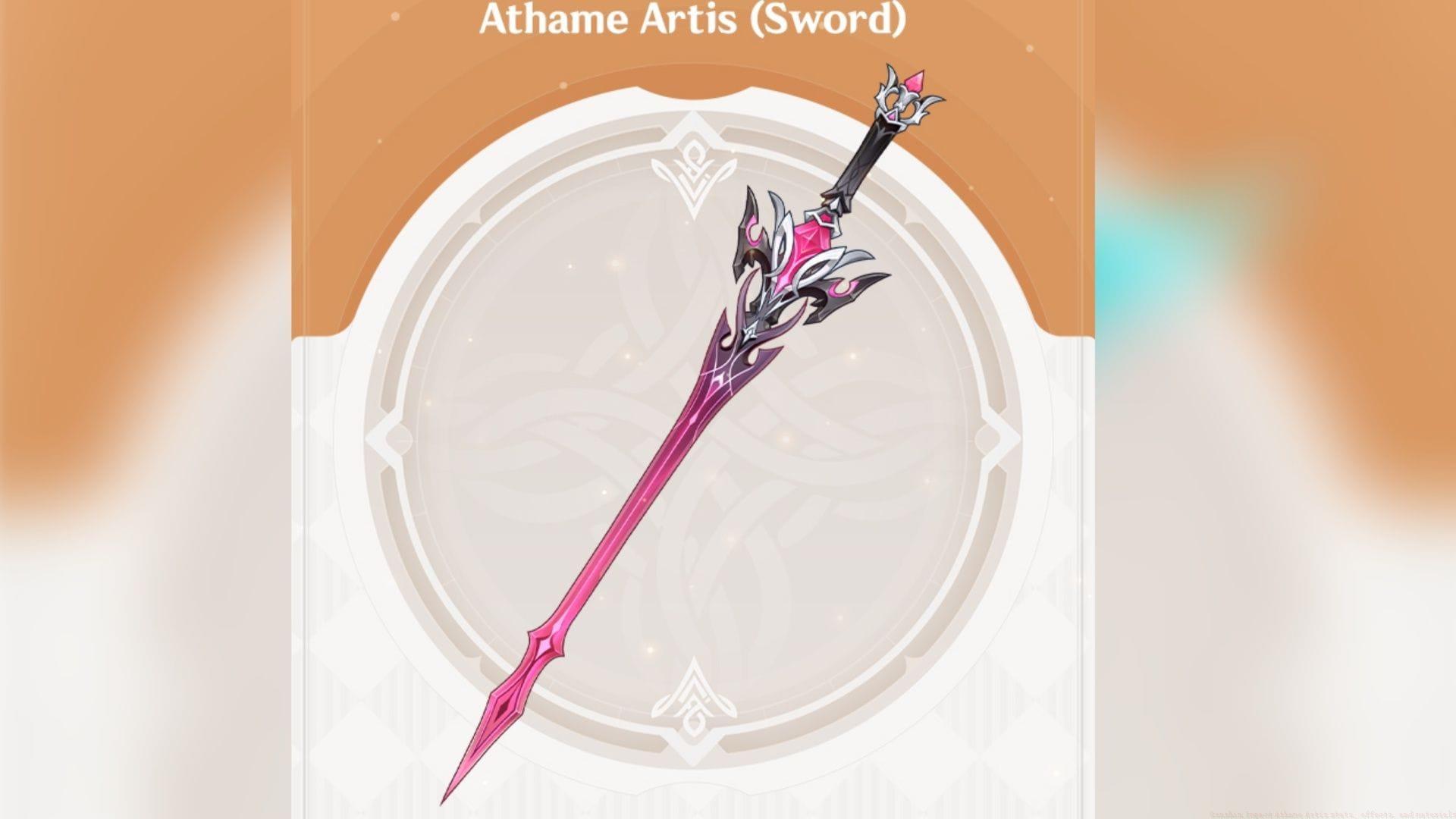 Athame Artis stats and materials (Image via HoYoverse)