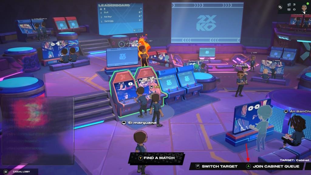 2XKO cabinet queue option