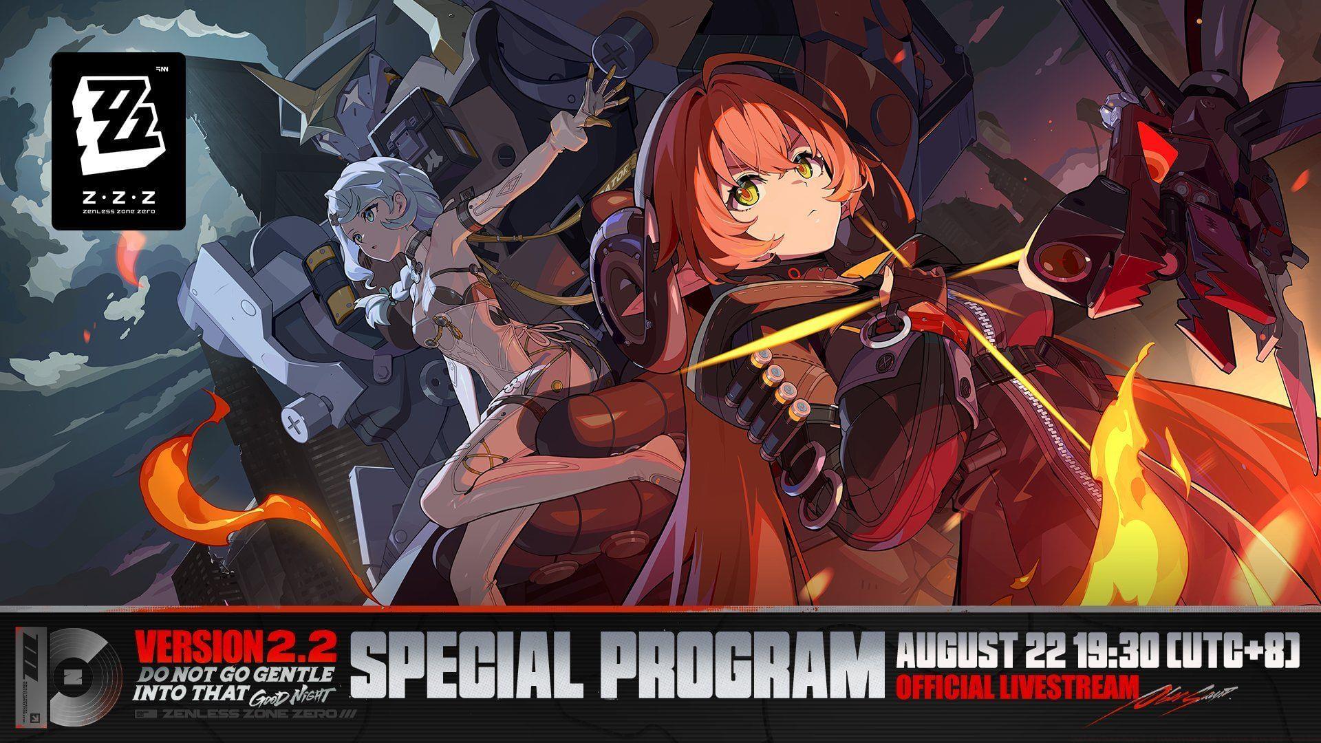 Zenless Zone Zero 2.2 livestream announcement 