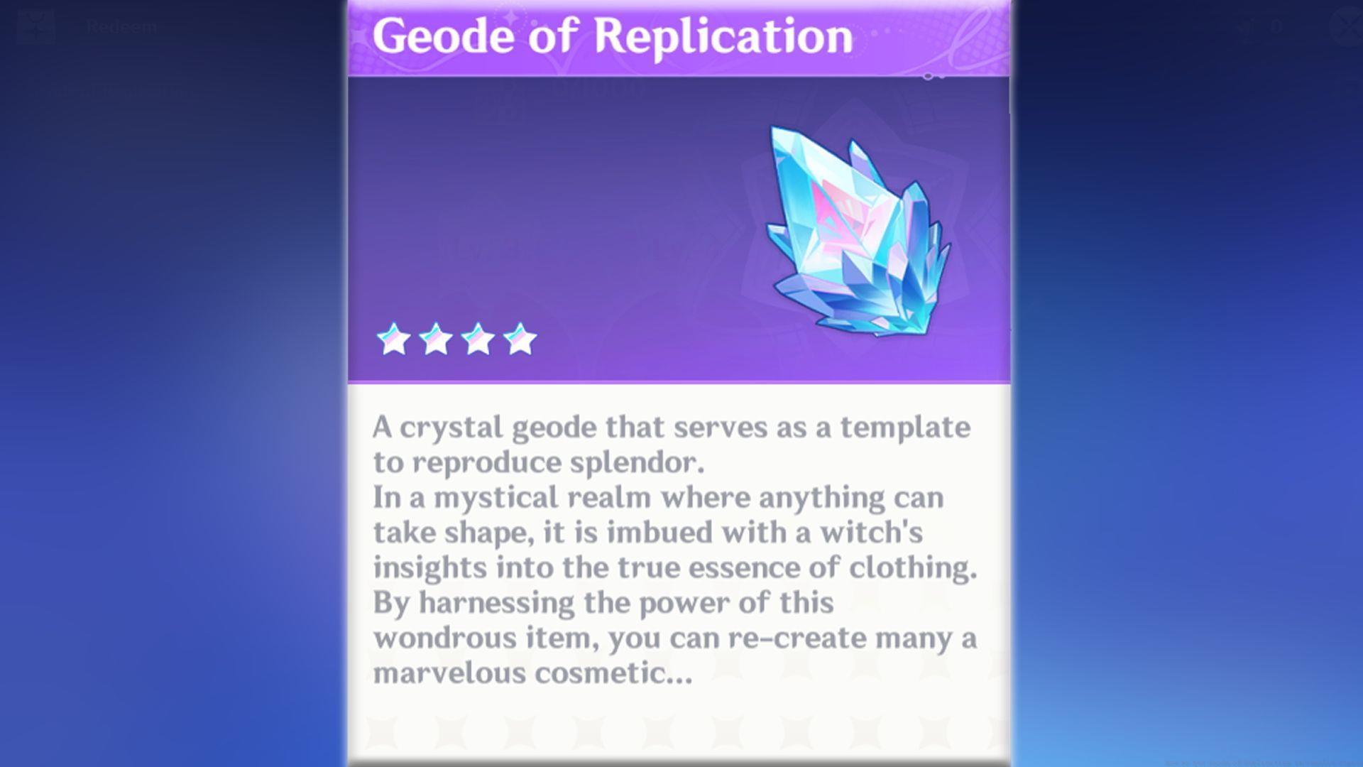 Guide on obtaining Geode of Repl;ication in Genshin Impact