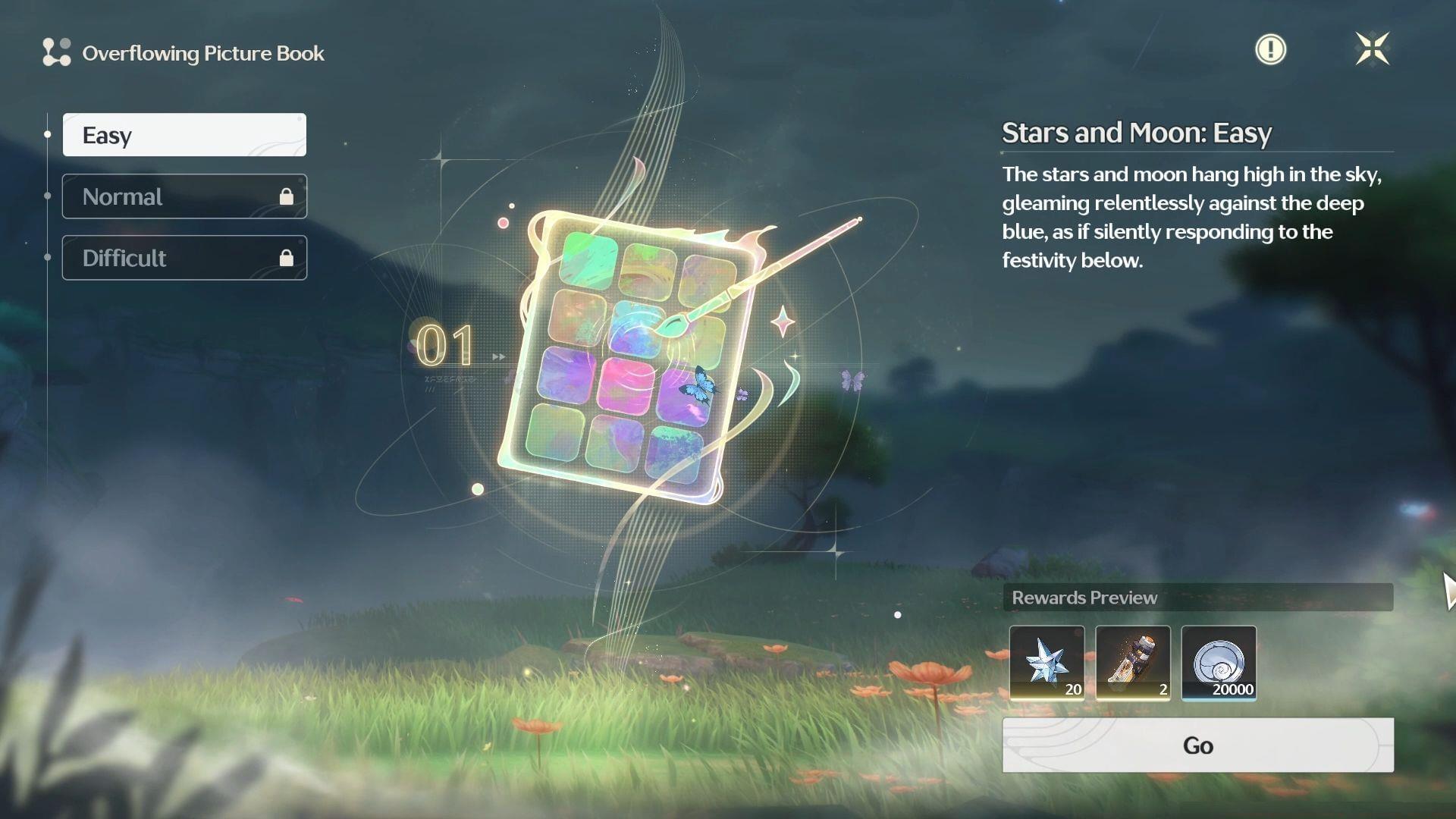 Overflowing Picture Book Stars and Moon guide (Image via Kuro Games)