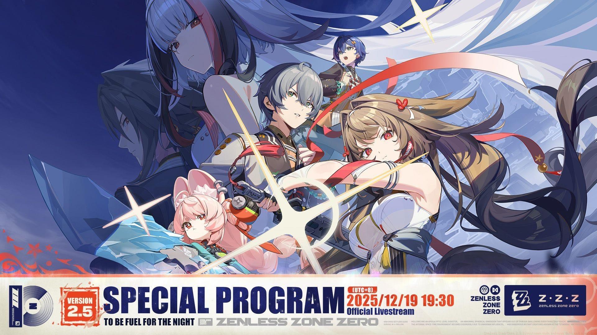 Zenless Zone Zero 2.5 livestream announcement