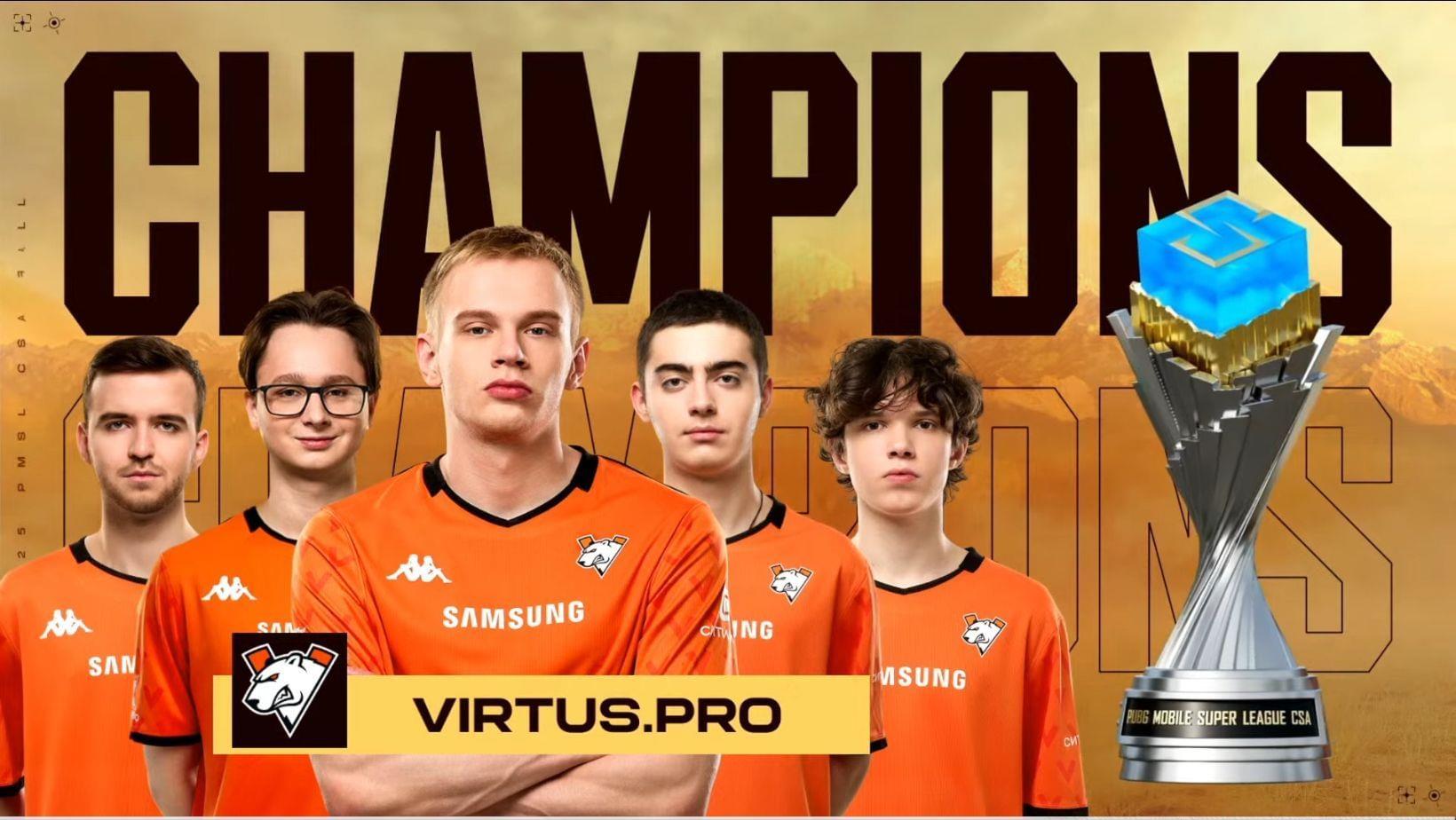 Virtus Pro wins PMSL 2025 CSA Fall (Image via YouTube/PUBG Mobile Esports)