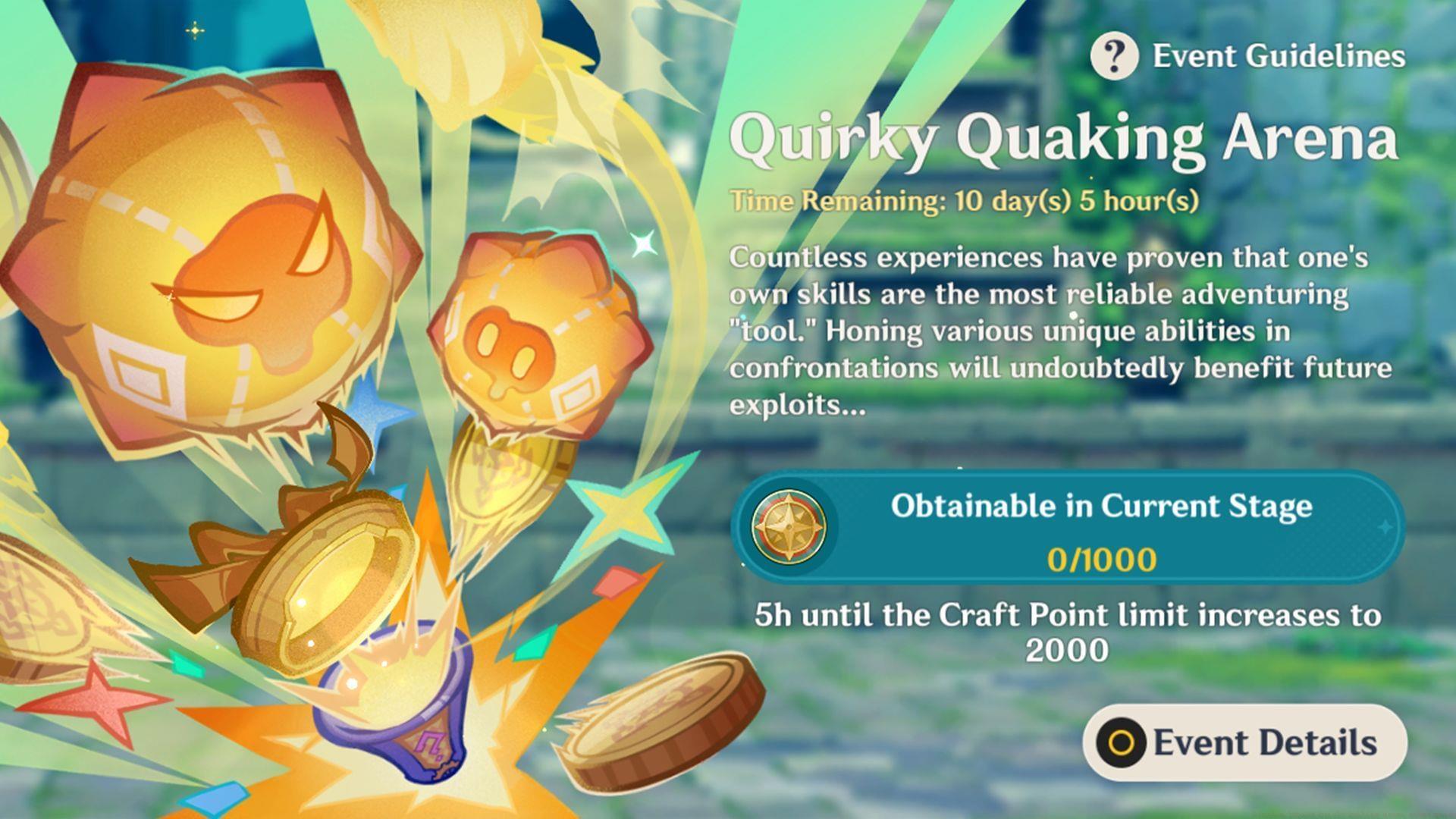 Guide on how to the play the new Quirky Quaking Arena in Genshin Impact (Image via Sportskeeda Gaming/HoYoverse)