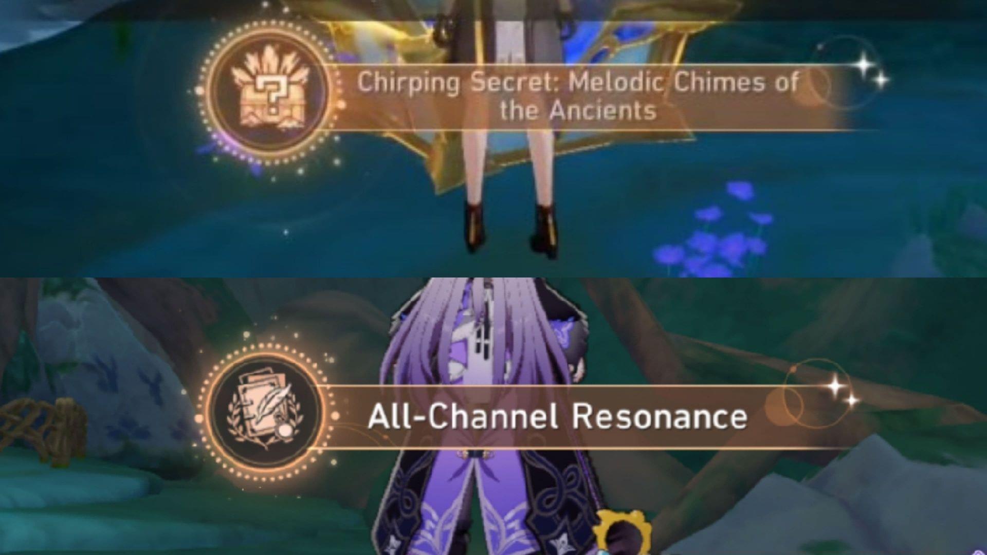 Hidden achievements: All-Channel Resonance and Chirping Secret Melodic Chimes of the Ancients (Image via HoYoverse)