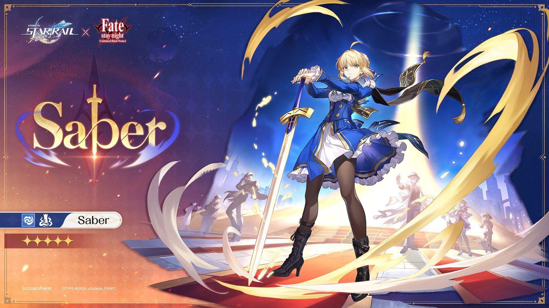 Saber via Honkai Star Rail x Fate collab