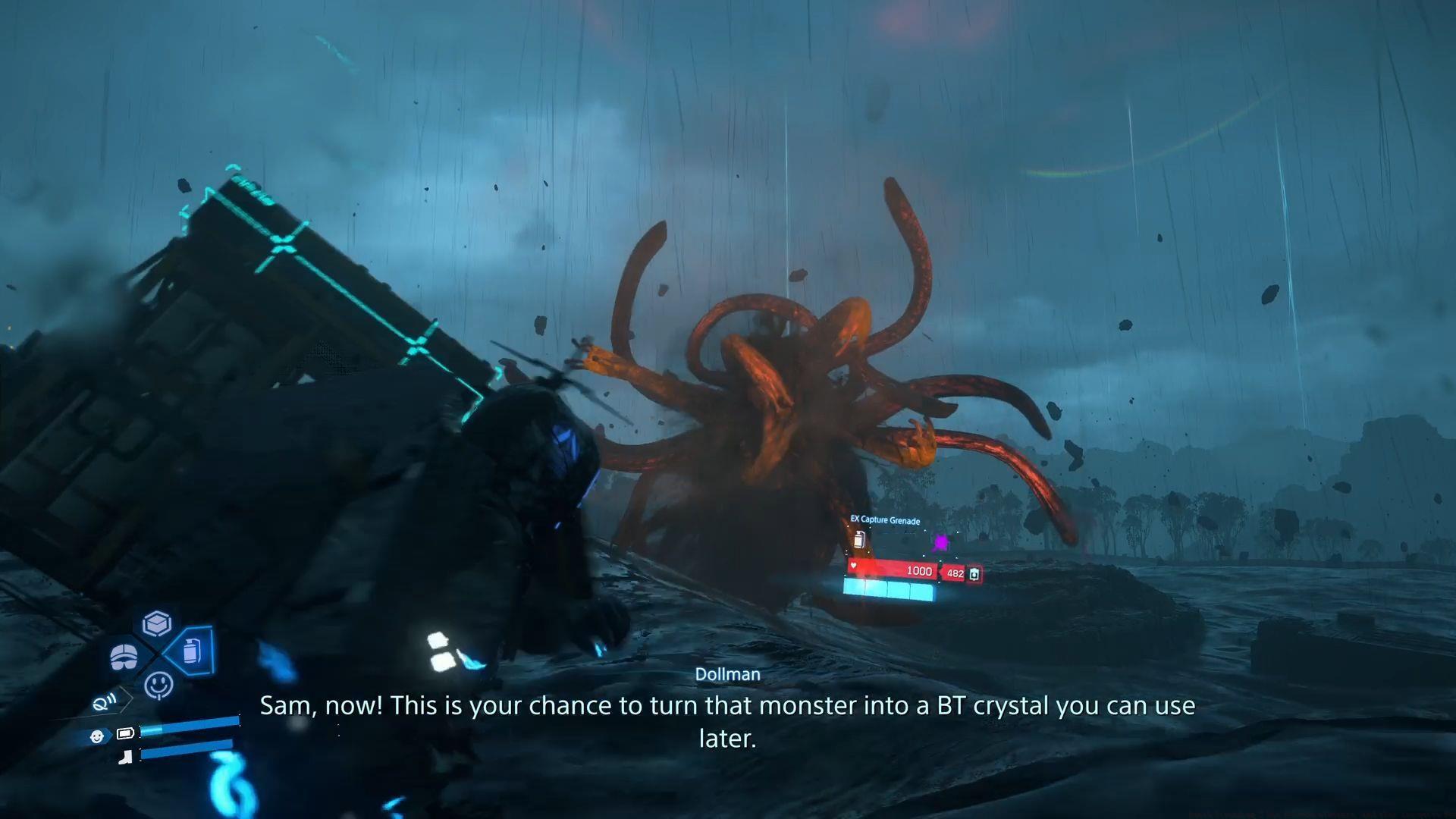 Death Stranding 2 lets you capture BTs like Pokemon (Image via Sportskeeda Gaming/Kojima Productions)