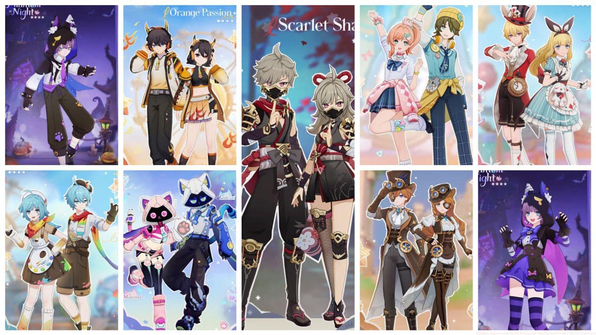 A look at the 4-star (Elite) cosmetics for Miliastra Wonderland in Genshin Impact (Image via HoYoverse)