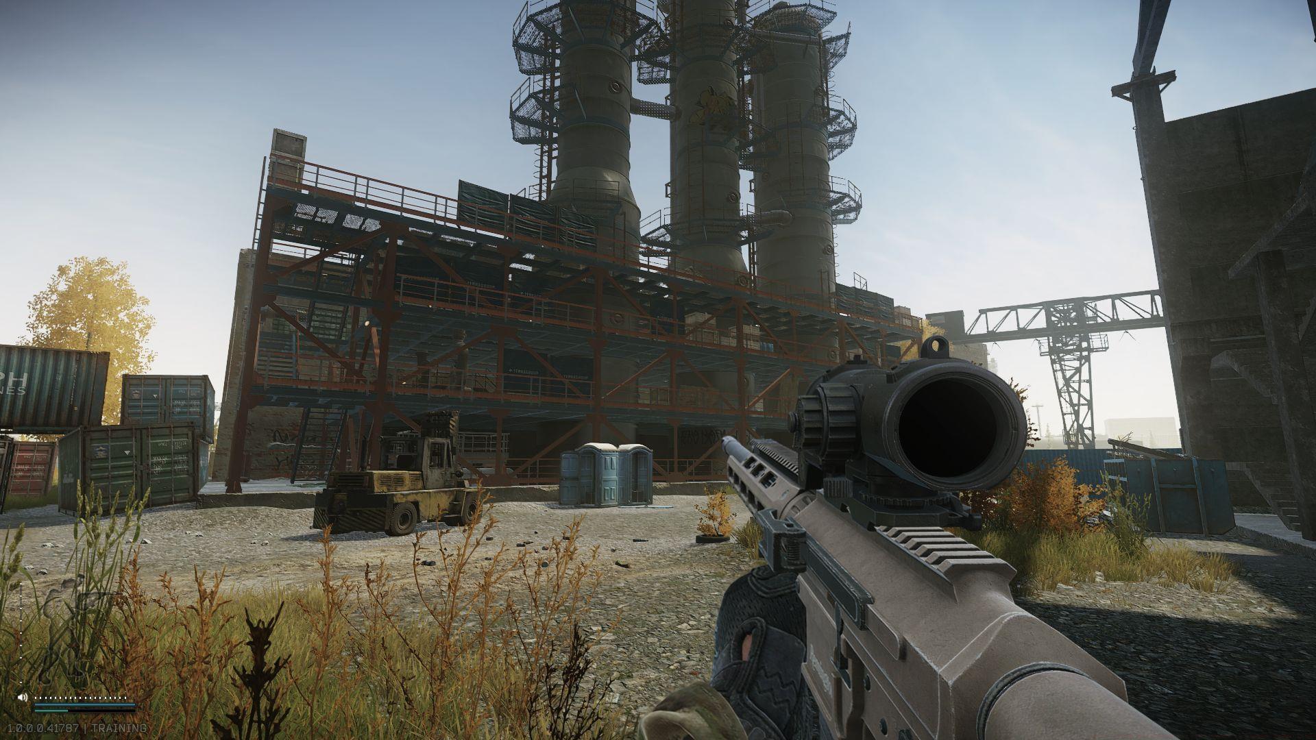 The red scaffolding near Scav base on Customs (Image via Sportskeeda Gaming || Battlestate Games)