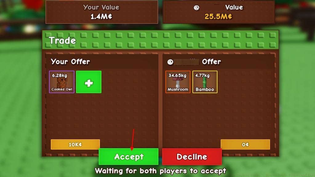 Accept option in Trading Hub