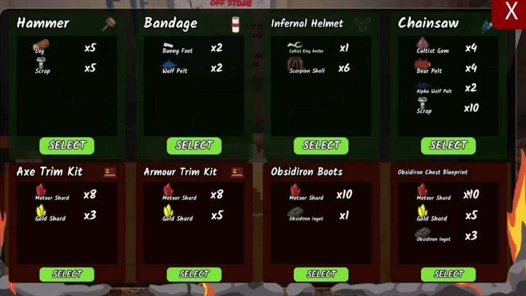 All Meteor Anvil Crafting Recipes