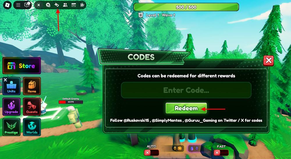 Anime Defense RNG codes redeem