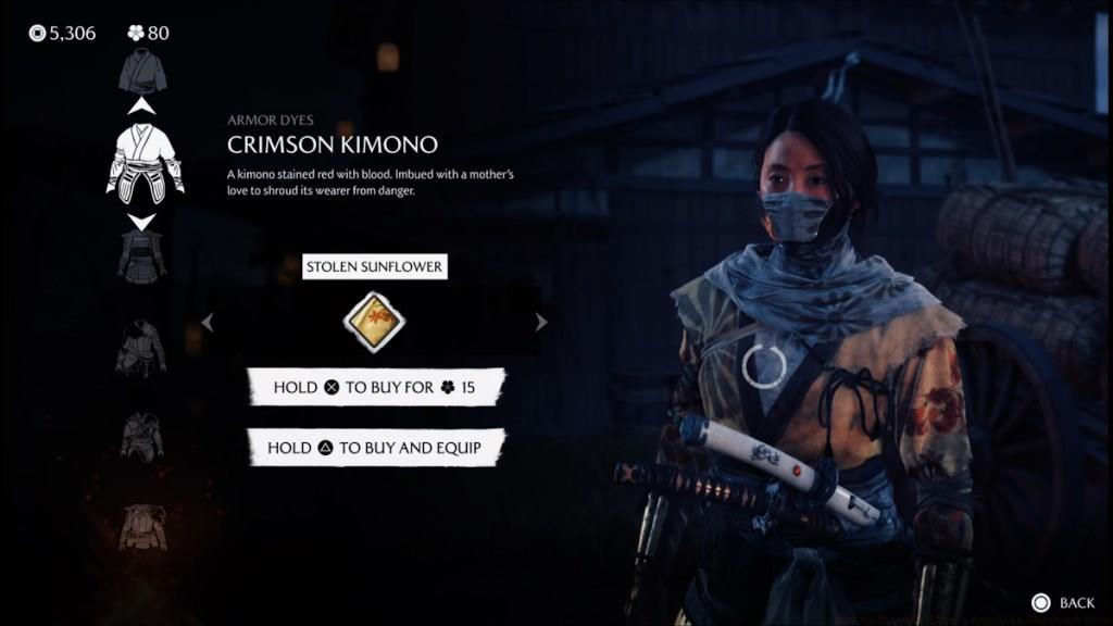 Changing Armor dyes in Ghost of Yotei