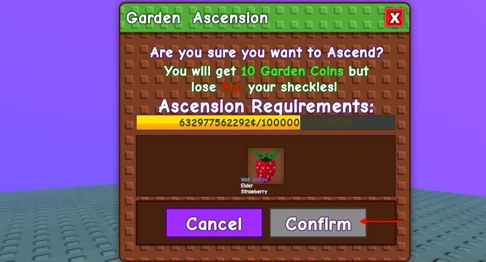 Ascending in Grow a Garden for Garden Coin