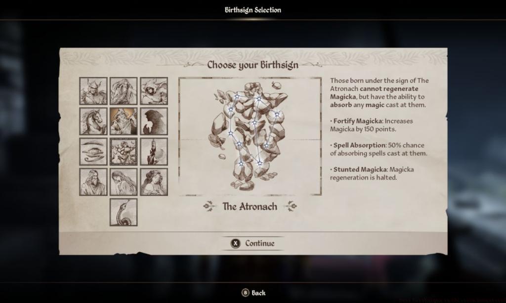 Atronach Birthsign in Oblivion Remastered 