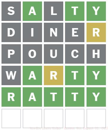 August 22 Wordle