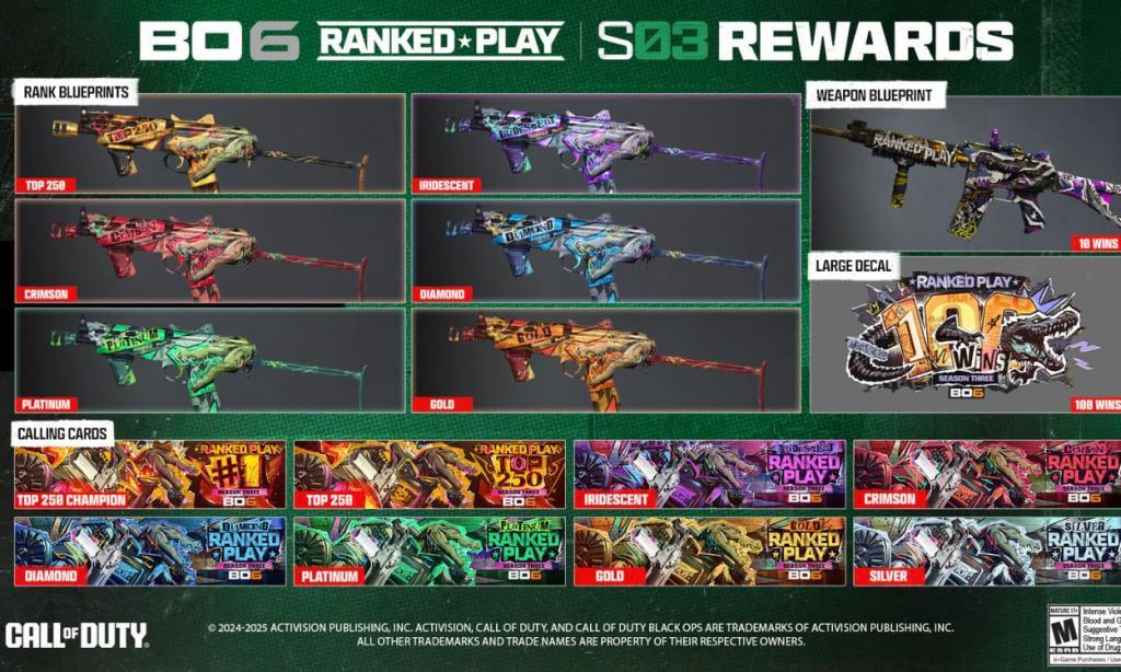 Season 3 Ranked Play rewards in BO6