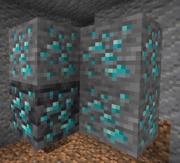 Regular Diamond ore on the Y level 8 in Minecraft