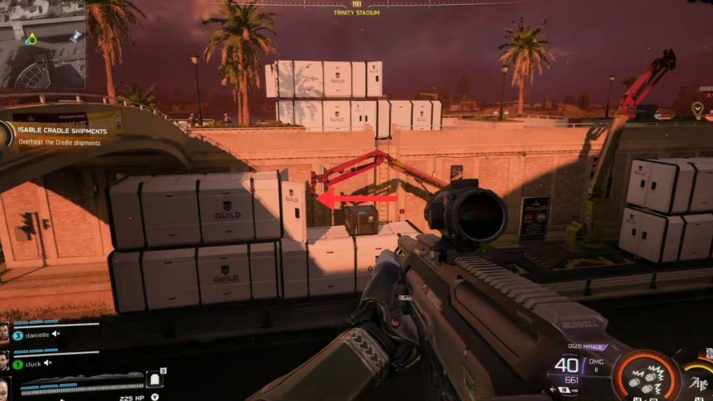Arrow pointing to a container in BO7 Campaign