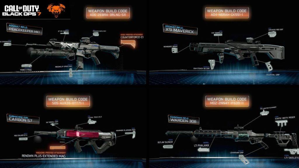 Weapon Build Codes in BO7