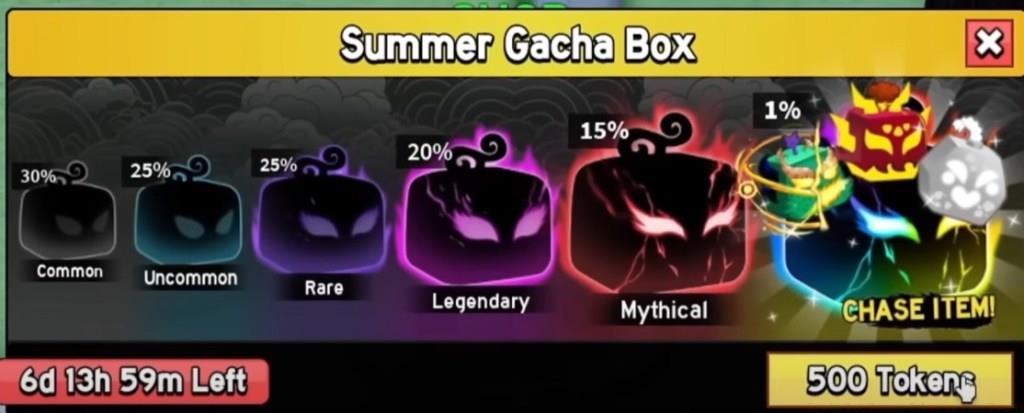 Blox Fruits Summer Gacha box