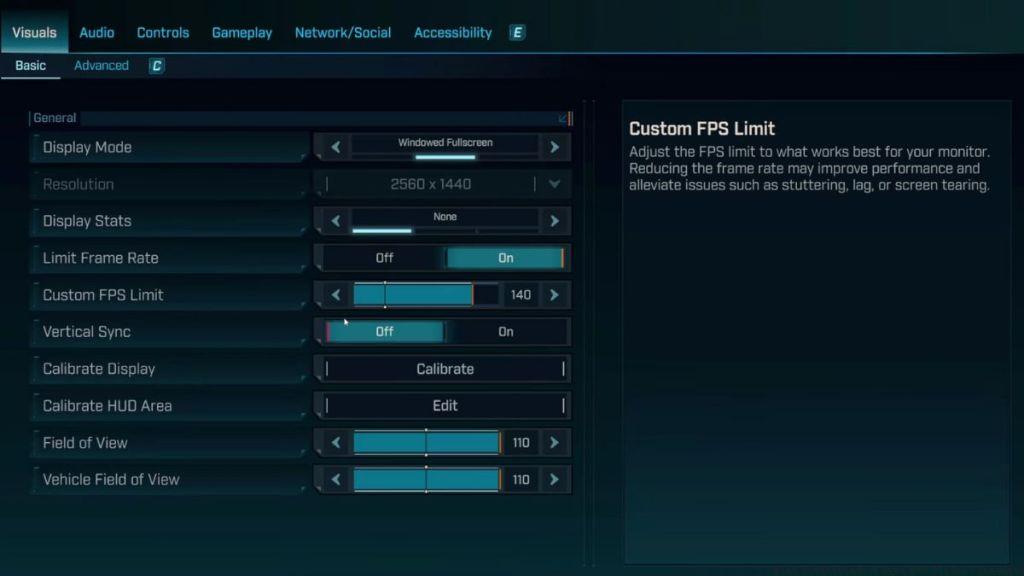 Borderlands 4 PC Settings Menu