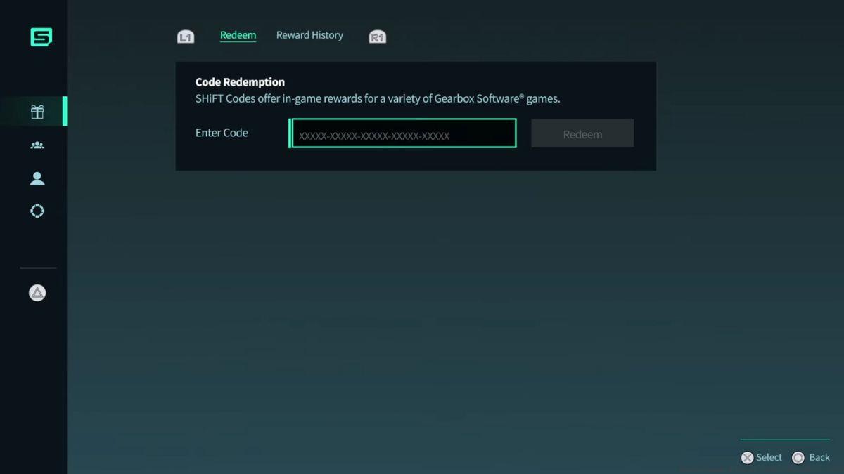 Borderlands 4 Shift Code Redemption menu