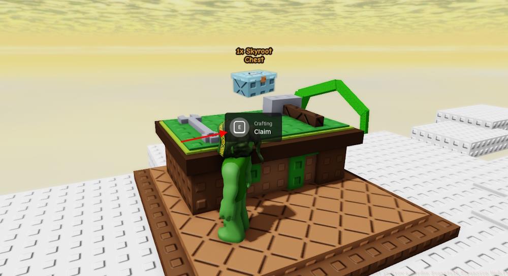 Claim Skyroot Chest from crafting table