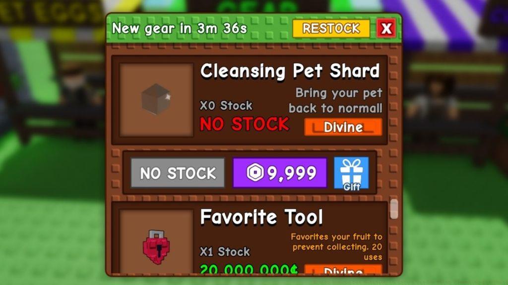 Cleansing Pet Shard Grow a Garden