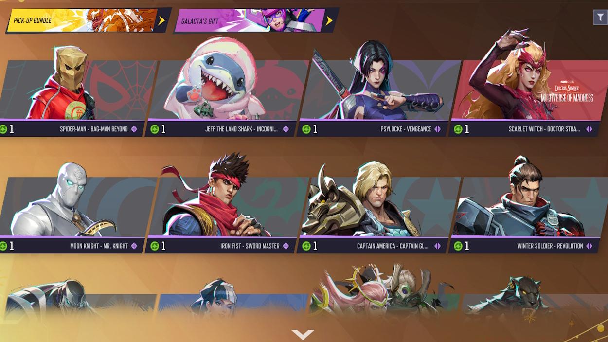 Coin Exchange free skins in Marvel Rivals