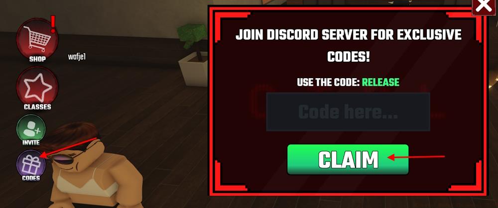 Control codes redeem interface location guide