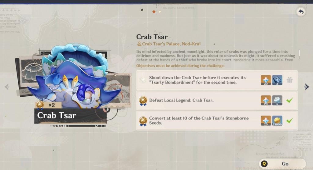 Crab Tsar Local Legend Genshin Impact