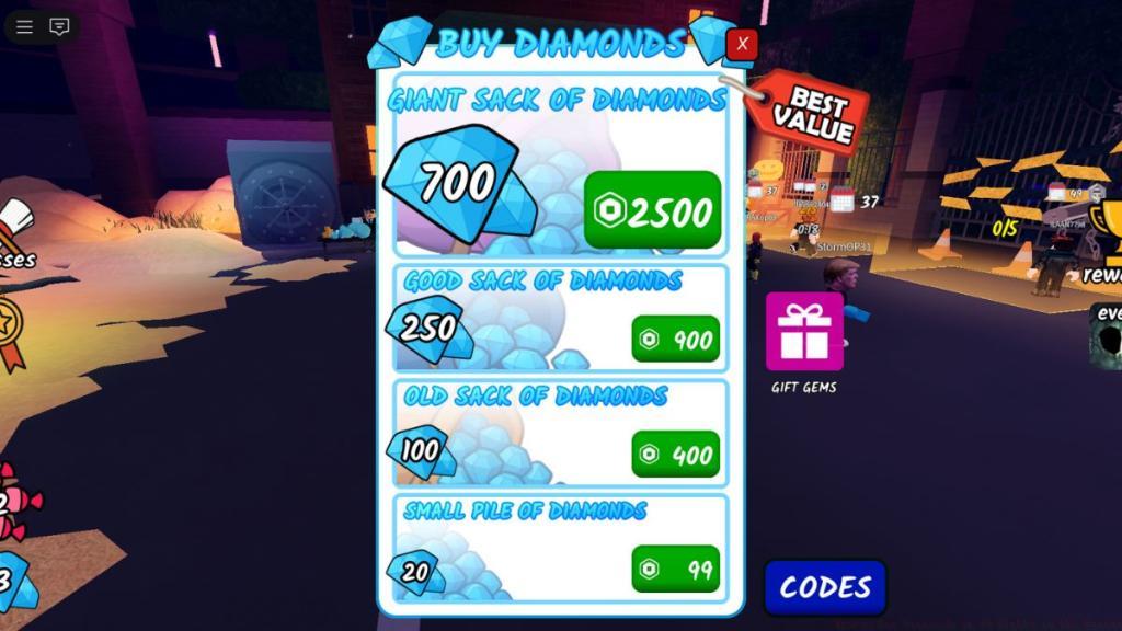 99 Nights in the Forest Diamonds currency shop