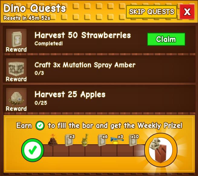 Dino Quests in Grow a Garden