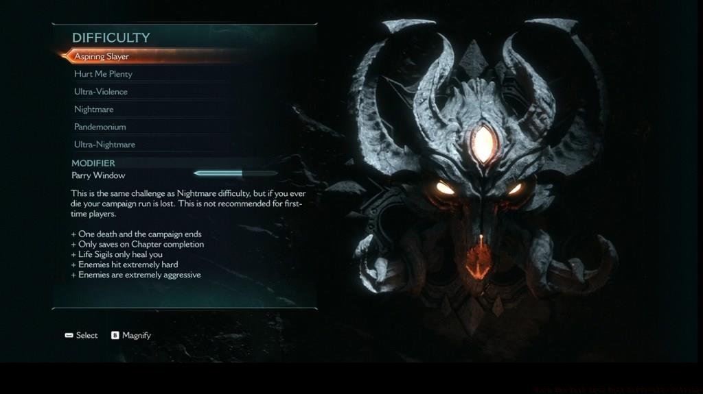 Doom the Dark Ages Difficult modes