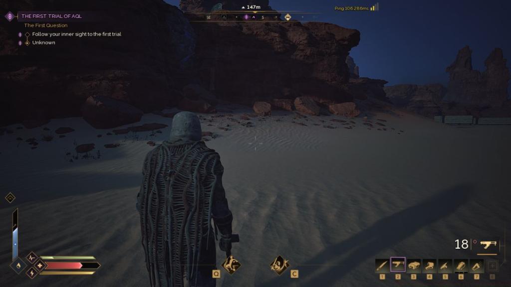 Rocky patch of sand in Dune Awakening