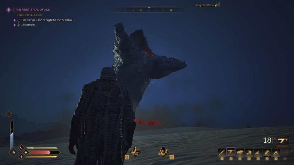 Sandworm preparing to attack in Dune Awakening 