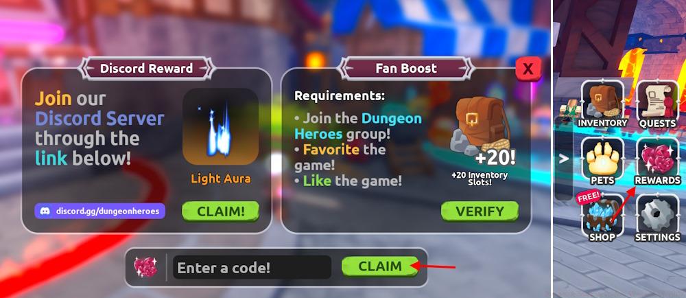 Dungeon Heroes codes redeem