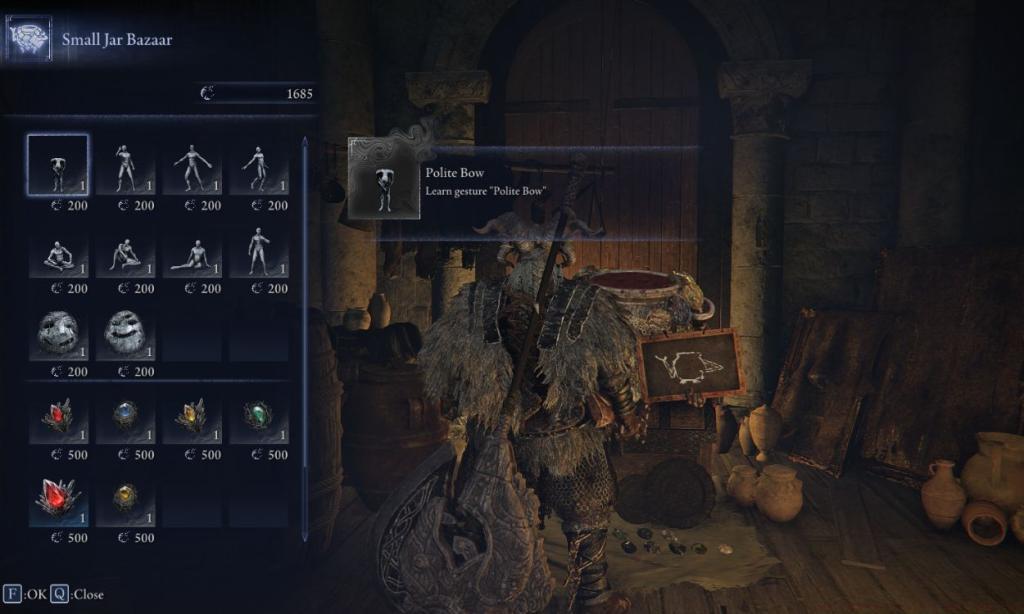 Buying more emotes at Small Jar Bazaar in Nightreign 