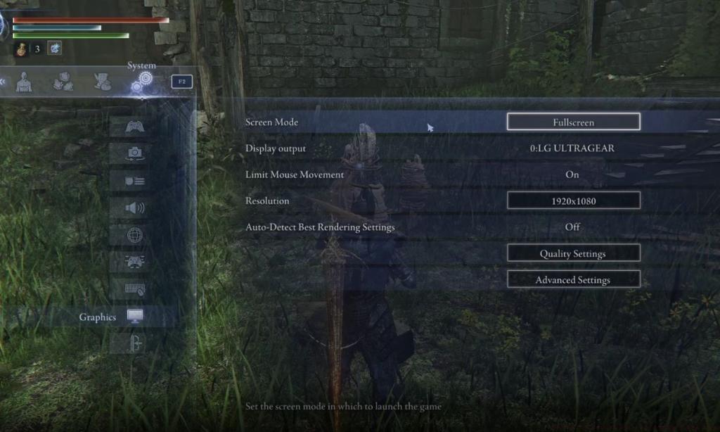 Elden Ring Nightreign Graphics Settings Menu