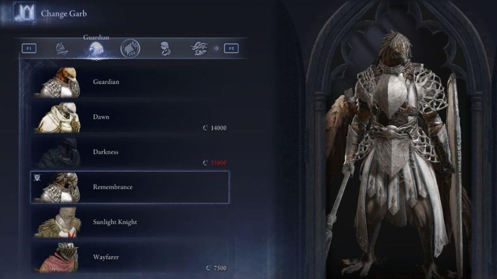 Elden Ring Nightreign Guardian Remembrance Skin