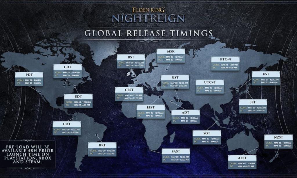Elden Ring Nightreign Global Release Times