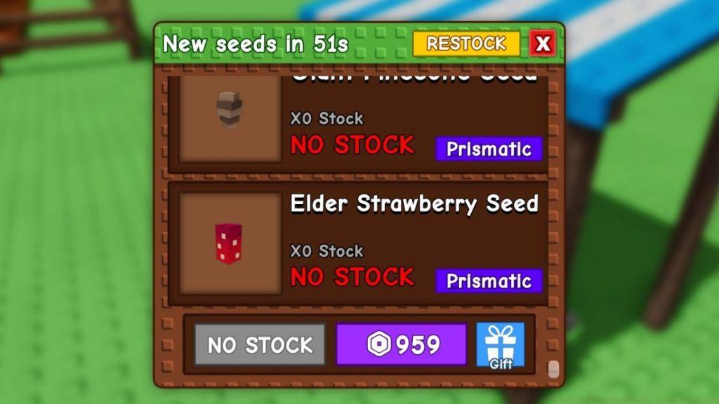 Elder Strawberry Stock in Grow a Garden