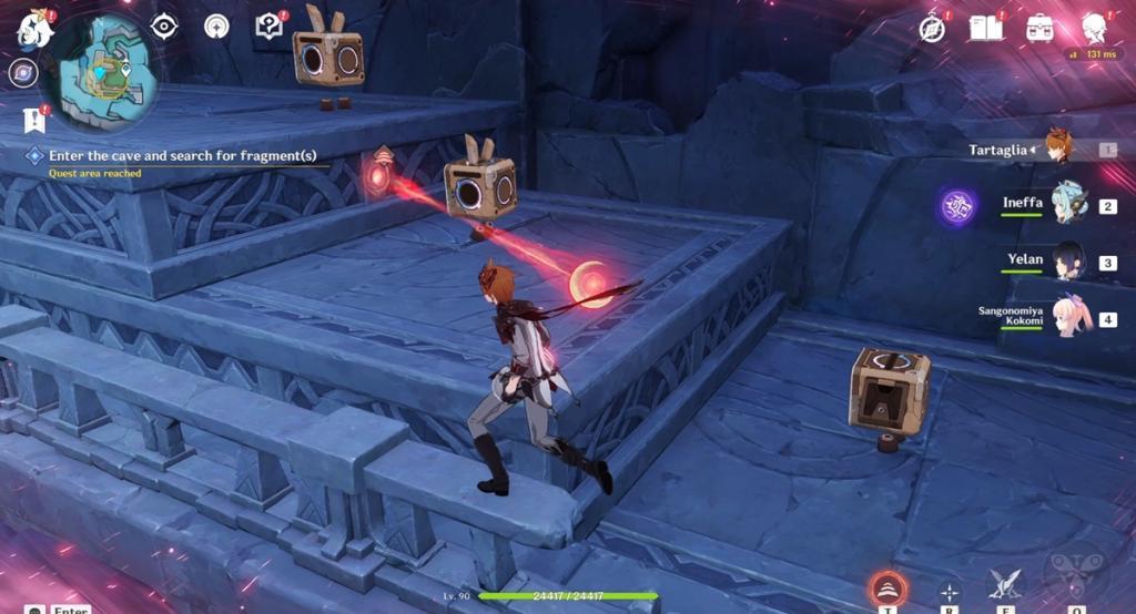 Enter the cave and search for fragments Genshin Impact
