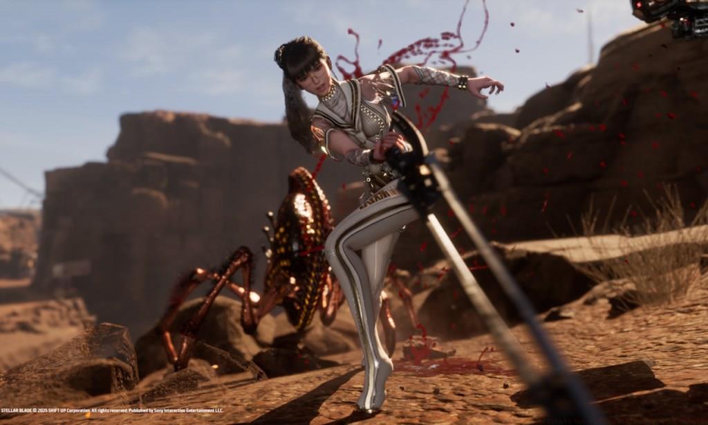 Eve defeating a monster