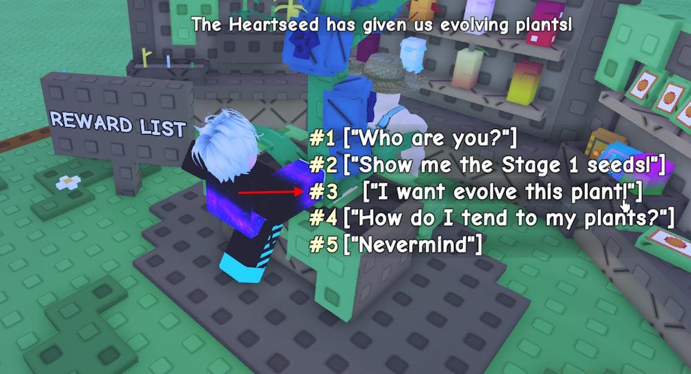 Evolve plant option in Grow a Garden